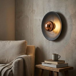 Opviq Node - 16150 Lámpara de Pared de Metal Negro y Cobre